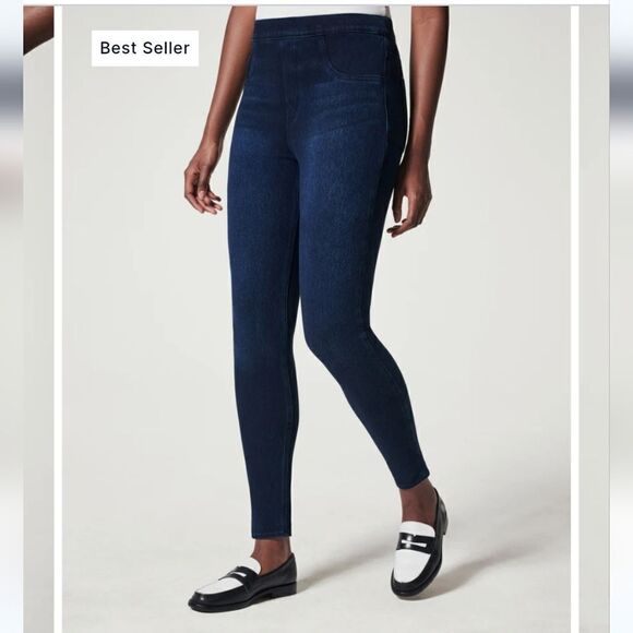 SPANX Jean-ish Ankle Leggings in Twilight Rinse Dark Wash Size S - Picture 2 of 16